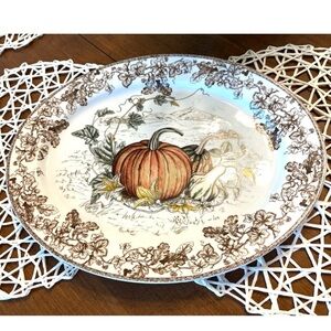 Williams Sonoma Plymouth Pumpkin Large Oval Serving Platter Fall, Holiday